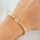 Brown Turkish Eye Bracelet 2.2gr / 18K Gold
