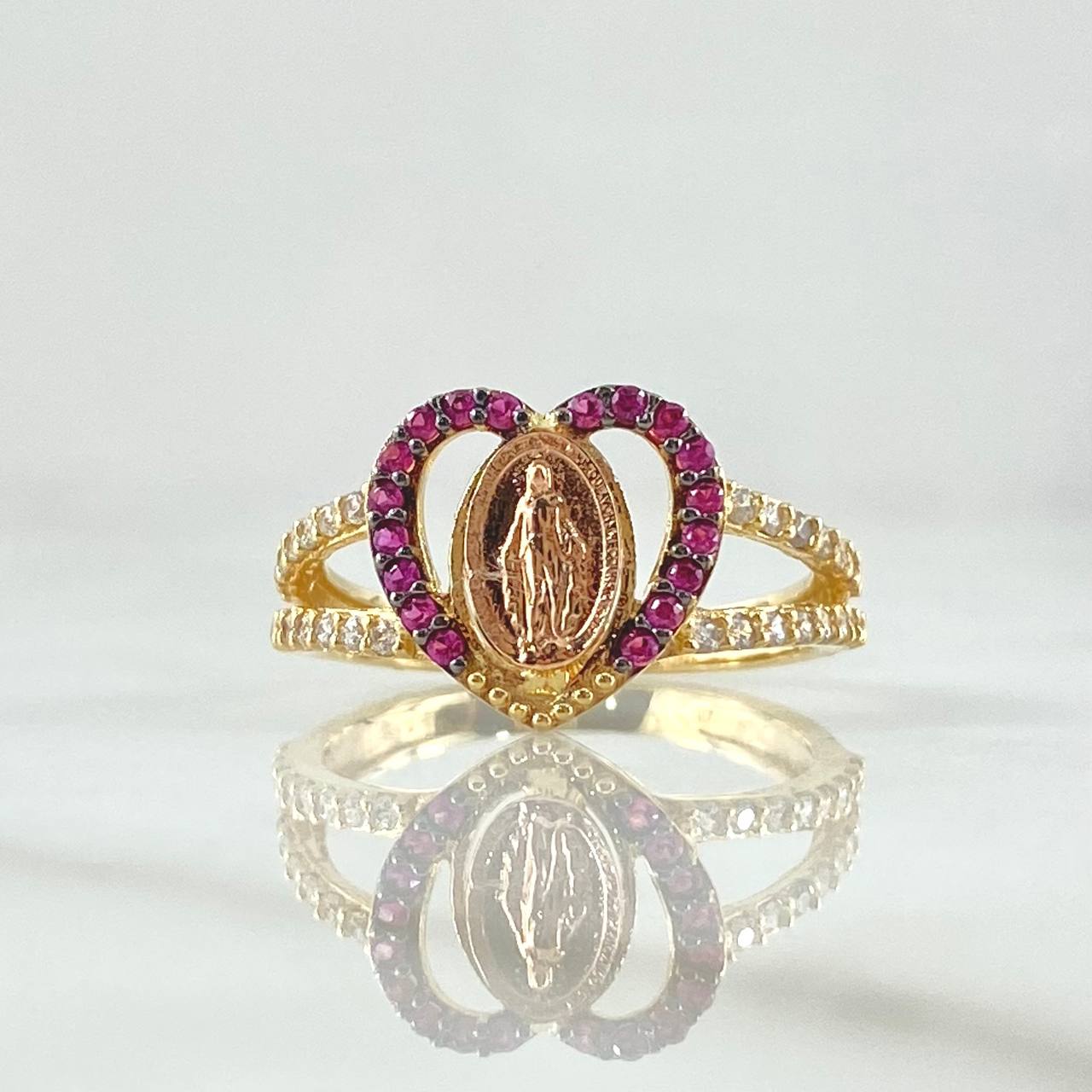 Virgin Miraculous Heart Ring 3.25gr / Size 7 1/4 / 18K Gold ©