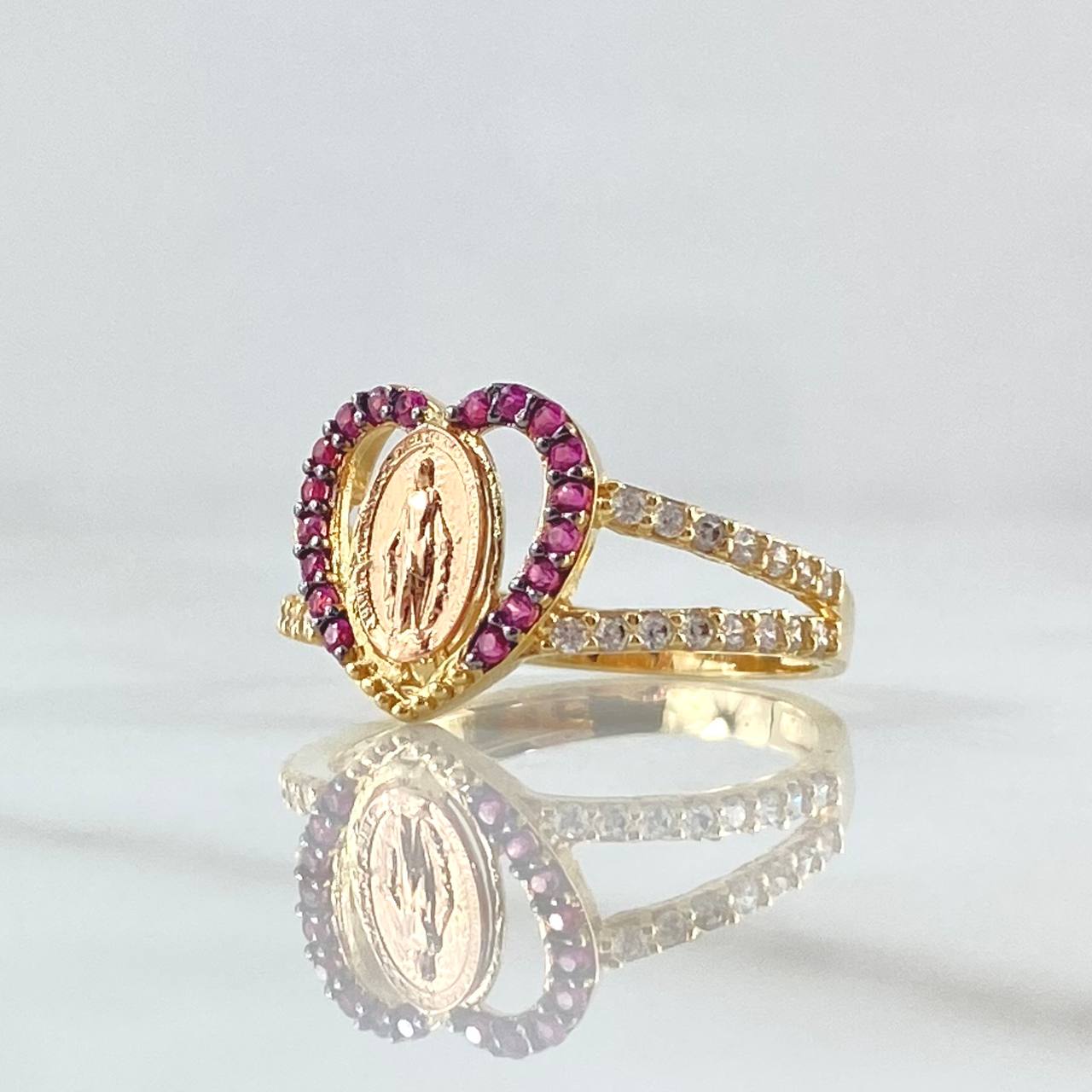 Virgin Miraculous Heart Ring 3.25gr / Size 7 1/4 / 18K Gold ©