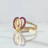 Virgin Miraculous Heart Ring 3.25gr / Size 7 1/4 / 18K Gold ©