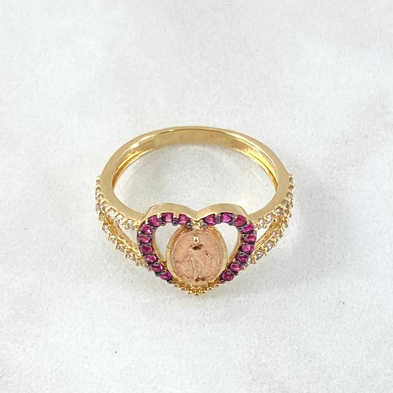 Virgin Miraculous Heart Ring 3.25gr / Size 7 1/4 / 18K Gold ©