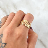 Rustic Maya Ring 4.8gr / Size 7 3/4 / 18K Gold ©