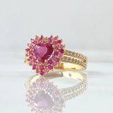 Dense Heart Ring 3.8gr / Size 6 1/4 / 18K Gold ©
