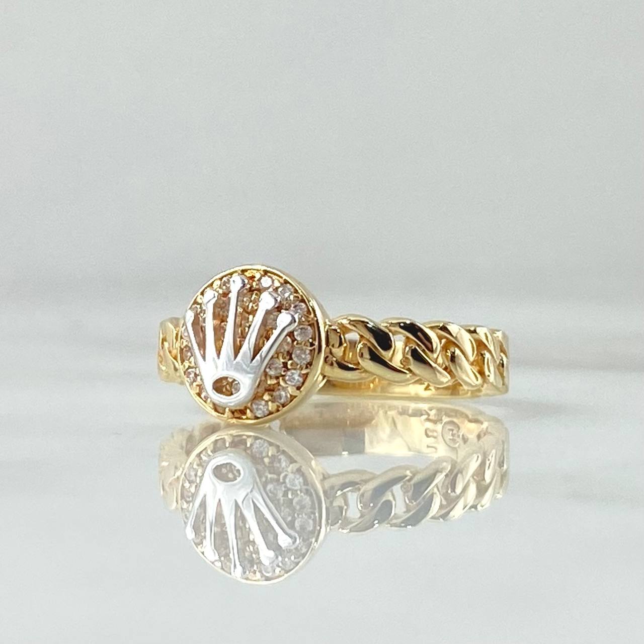 Anillo Corona Cubano 4.1gr / T7 1/4 / Oro 18K ©