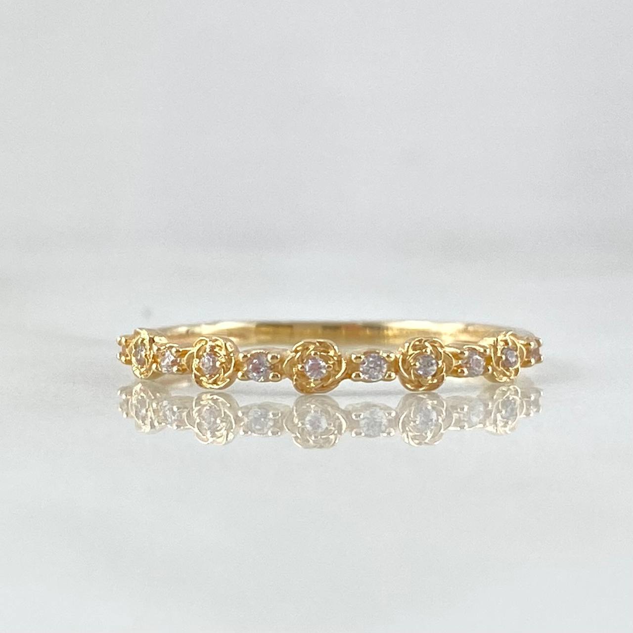 Anillo Carril De Flores 1.25gr / T6 3/4 / Oro 18K *