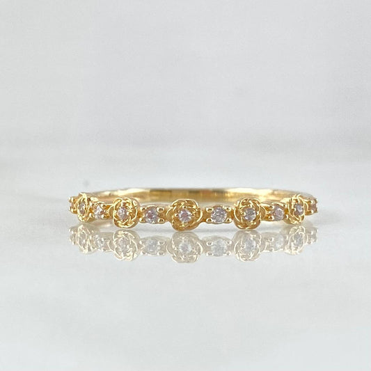 Anillo Carril De Flores 1.3gr / T6 1/4 / Oro 18K
