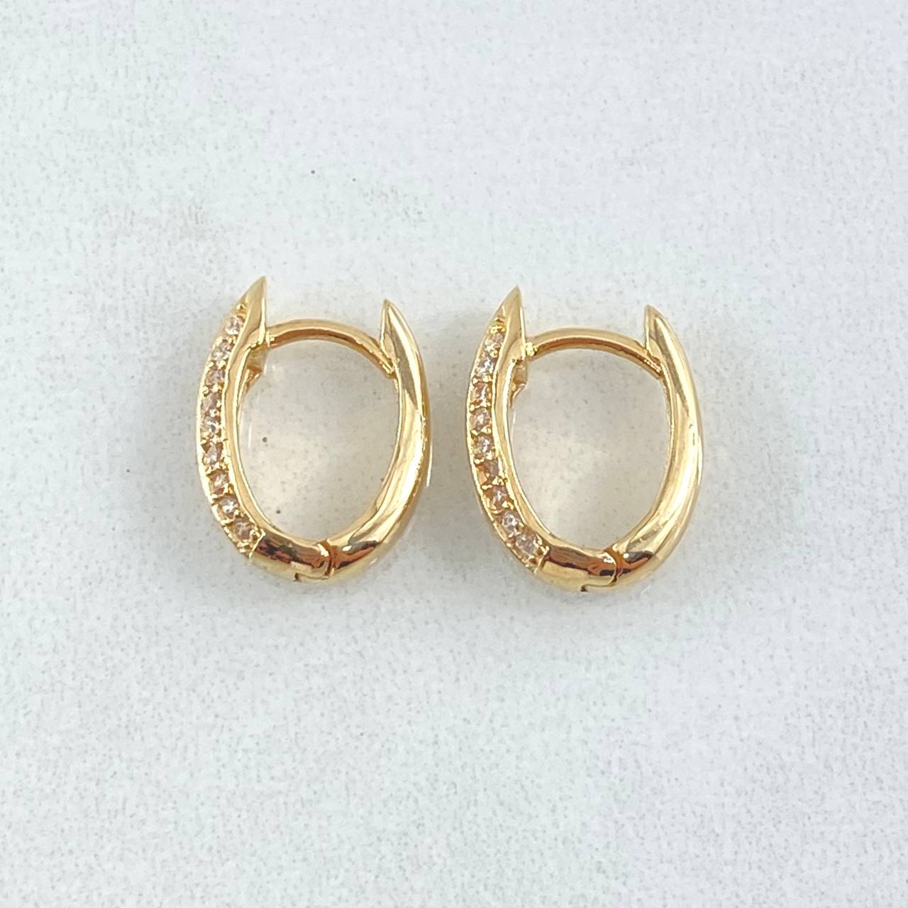 Candongas Doble Carril 2.55gr / 1.5cm / Oro 18K ©