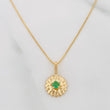 Set Cadena Veneciana + Dije Girasol Esmeralda 06Pts / 1.6 g / 19 3/4 in Oro Amarillo 18K