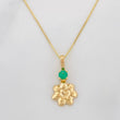 Set Cadena Veneciana + Dije Flor Esmeralda 06Pts / 1.3 g / 19 3/4 in Oro Amarillo 18K