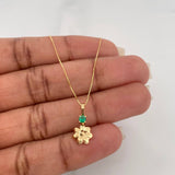 Set Cadena Veneciana + Dije Flor Esmeralda 06Pts / 1.3 g / 19 3/4 in Oro Amarillo 18K