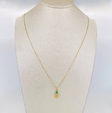 Set Cadena Veneciana + Dije Flor Esmeralda 06Pts / 1.3 g / 19 3/4 in Oro Amarillo 18K