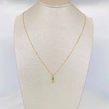 Set Cadena Veneciana + Dije Media Luna Esmeralda 03Pts / 1.2 g / 17 3/4 in Oro Amarillo 18K