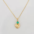 Set Cadena Veneciana + Dije Corazon Rayado Esmeralda 06Pts / 1.35 g / 19 3/4 in Oro Amarillo 18K
