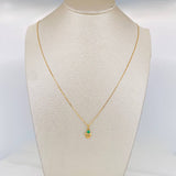 Set Cadena Veneciana + Dije Corazon Rayado Esmeralda 06Pts / 1.35 g / 19 3/4 in Oro Amarillo 18K