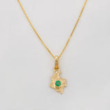 Venetian Chain Set + Pendant Emerald Map 04Pts / 1.2 g / 17 3/4 in 18K Yellow Gold