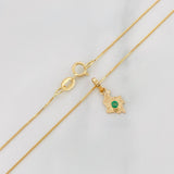 Set Cadena Veneciana + Dije Mapa Esmeralda 03Pts / 1.25 g / 17 3/4 in Oro Amarillo 18K