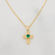 Set Cadena Veneciana + Dije Cruz Esmeralda 05Pts / 1.25 g / 17 3/4 in Oro Amarillo 18K