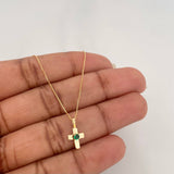 Set Cadena Veneciana + Dije Cruz Esmeralda 05Pts / 1.25 g / 17 3/4 in Oro Amarillo 18K
