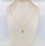 Set Cadena Veneciana + Dije Cruz Esmeralda 22Pts / 1.45 g / 17 3/4 in Oro Amarillo 18K
