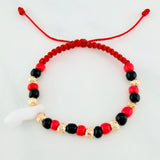 Red Woven Bracelet Hand Protection Yellow Gold 18K