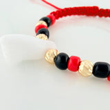 Red Woven Bracelet Hand Protection Yellow Gold 18K