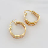 Candongas Aleja Zigzag 2.85 g / 1 1/2 in Tres Oros 18K