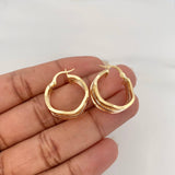 Candongas Aleja Zigzag 2.85 g / 1 1/2 in Tres Oros 18K