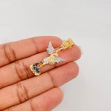Pendant San Miguel 4.75 g / 1 1/2 in Three Golds Yellow White Black 18K