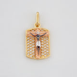 Pendant Christ 2.7 g / 3/4 in Three Golds 18K