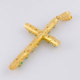 Pendant Cross Trunk Emeralds 5.10 Qts 6.7 g / 2 1/2 in Yellow Gold 18K
