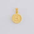 Dije Letra H Marco Bordeado 0.55g / 3/4 in Oro Amarillo 18K