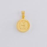 Dije Letra H Marco Bordeado 0.55g / 3/4 in Oro Amarillo 18K