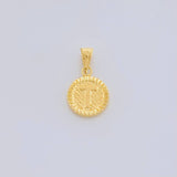 Pendant Letter T Framed Border 0.6g / 3/4 in 18K Yellow Gold
