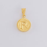 Dije Letra R Marco Bordeado 0.6g / 3/4 in Oro Amarillo 18K