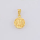 Pendant Letter U Framed Border 0.55g / 3/4 in Yellow Gold 18K