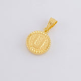 Pendant Letter U Framed Border 0.55g / 3/4 in Yellow Gold 18K