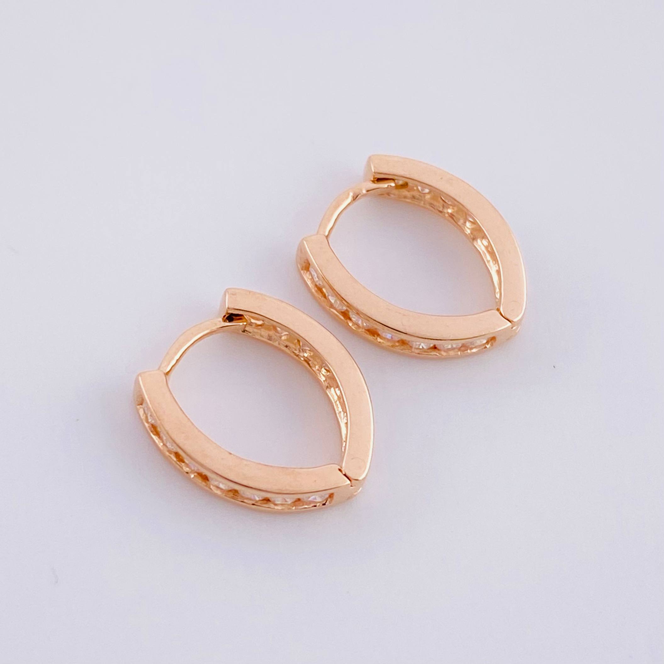 Candongas Carril en V 1.85g / 1/2 in Oro Rosa 18K
