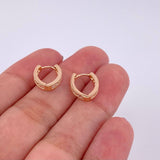 Candongas Carril en V 1.85g / 1/2 in Oro Rosa 18K