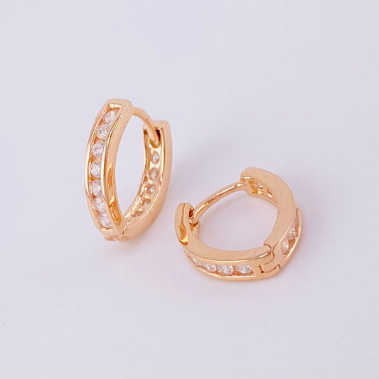 Candongas Carril en V 1.85g / 1/2 in Oro Rosa 18K