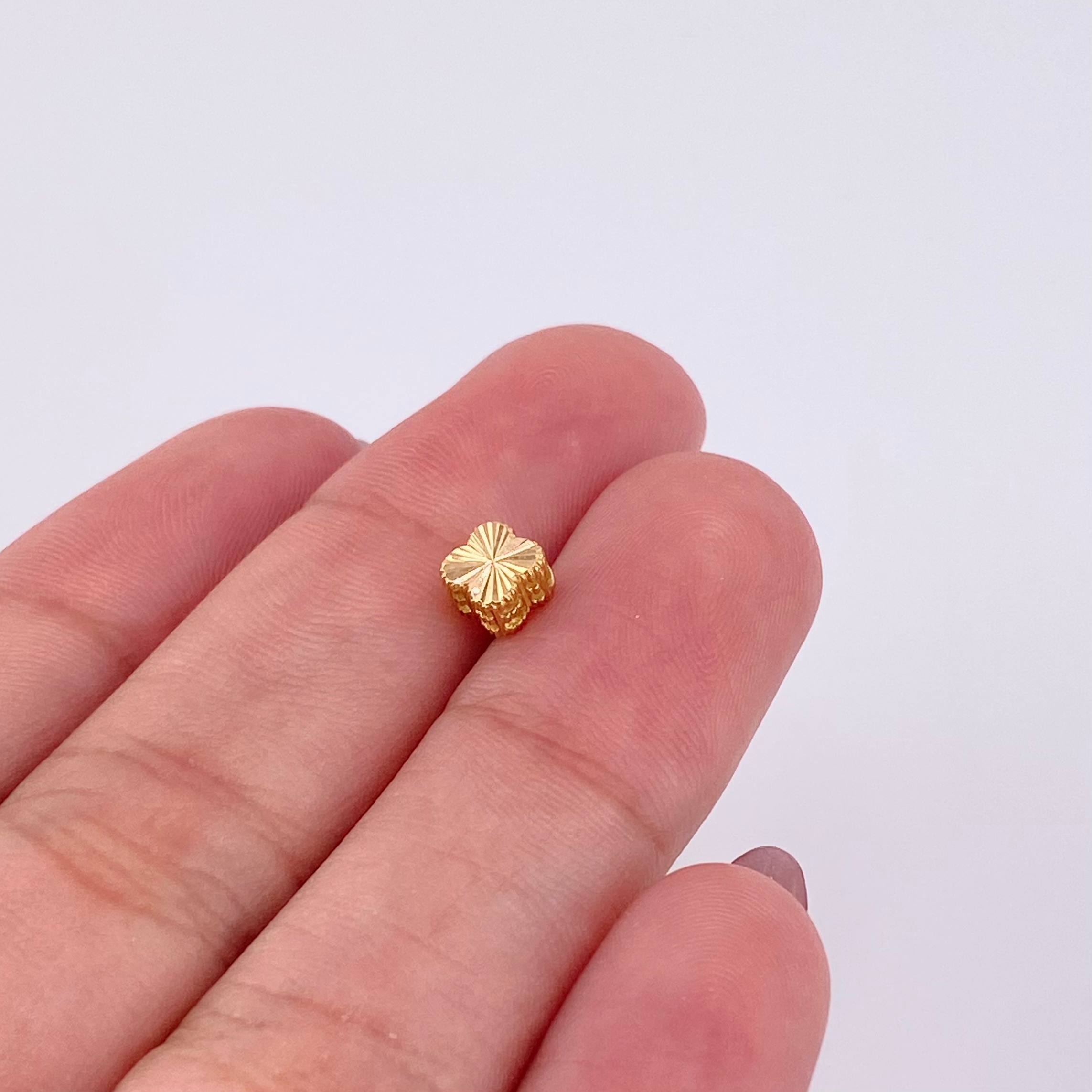 Herraje Trébol Diamantado 0.25g / 1/4 in Oro Amarillo 18K