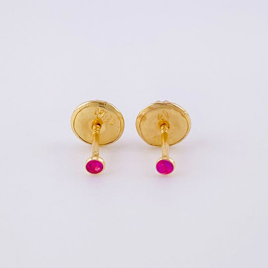 Stud Earrings Bezel 0.3g / in / 1.9mm Yellow Gold 18K