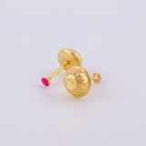 Stud Earrings Bezel 0.3g / in / 1.9mm Yellow Gold 18K