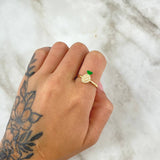 Anillo Piña 2.1gr / T7 1/4 / Circones Blancos Oro Amarillo 18K