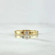 Straight Solitaire Ring 2.1gr / Size 6 3/4 / White Zircon Yellow Gold 18K