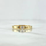 Straight Solitaire Ring 2.1gr / Size 6 3/4 / White Zircon Yellow Gold 18K