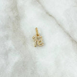 Pendant FE 0.9gr / 1.8cm / White Zircons 18K Yellow Gold