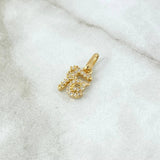 Pendant FE 0.9gr / 1.8cm / White Zircons 18K Yellow Gold
