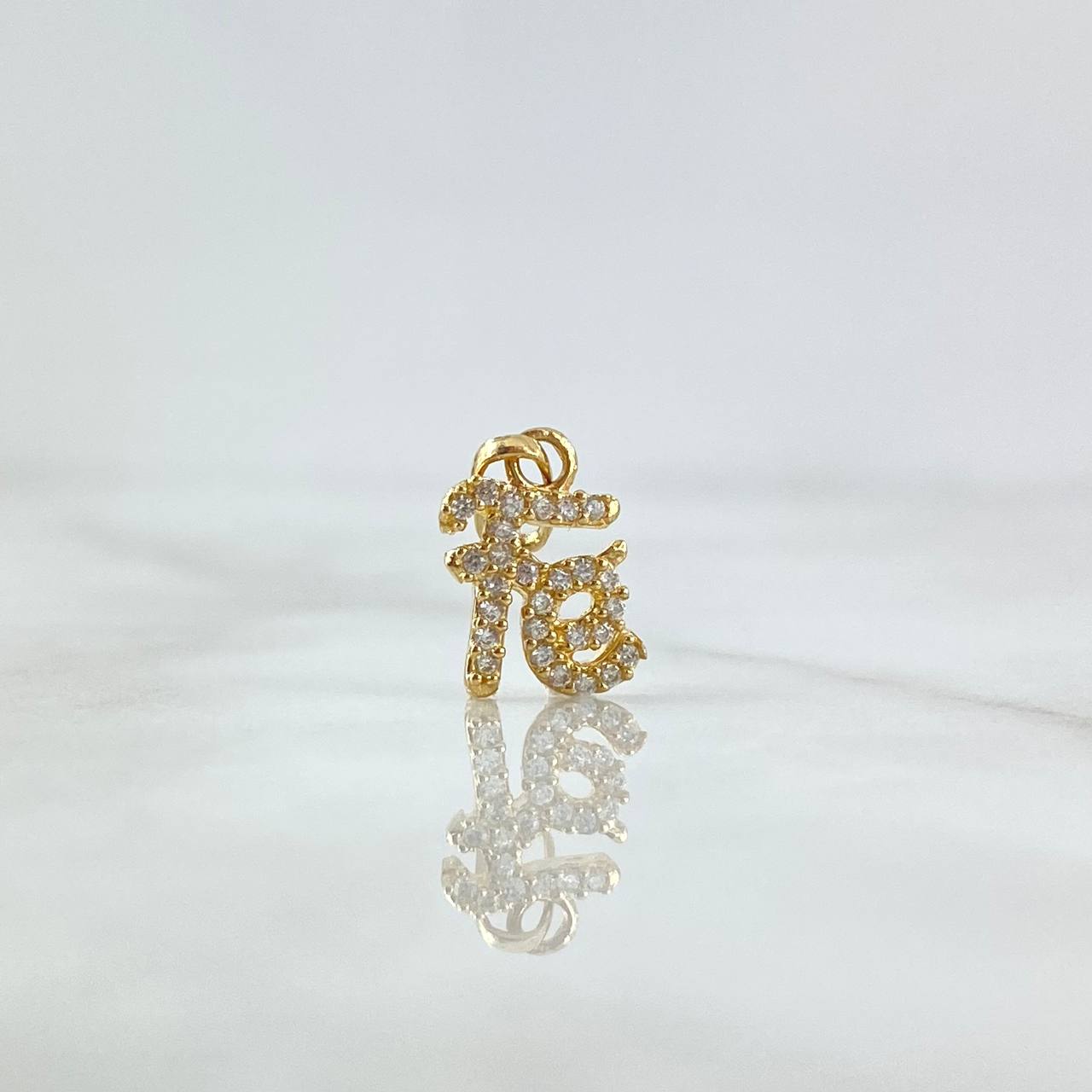 Pendant FE 0.9gr / 1.8cm / White Zircons 18K Yellow Gold