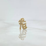 Pendant FE 0.9gr / 1.8cm / White Zircons 18K Yellow Gold