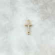 Charm Cross Basteada 0.8gr / 1.8cm / White Zircons 18K Yellow Gold